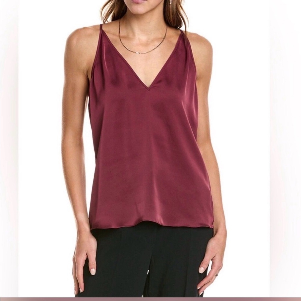 Ramy Brook Deep Red Satin Tank Top